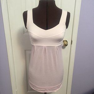 Lululemon Back on Track White & Pink Tank EUC Sz4